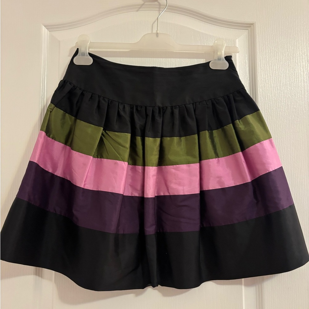 Kensie Girl 100% Silk Striped Colorblock Fit & Flare Skirt Junior's - Size 5